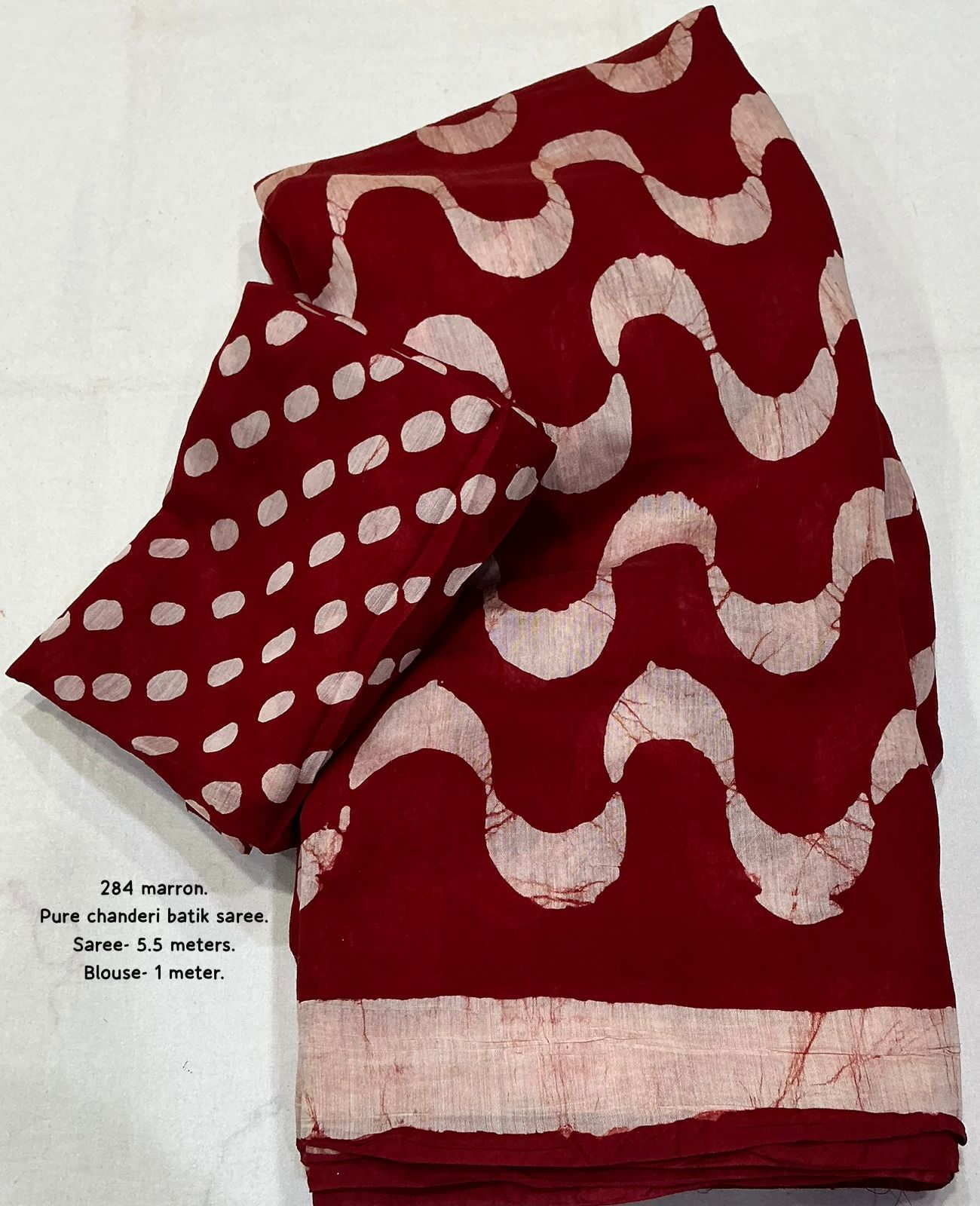 Maroon Chanderi Batik Saree