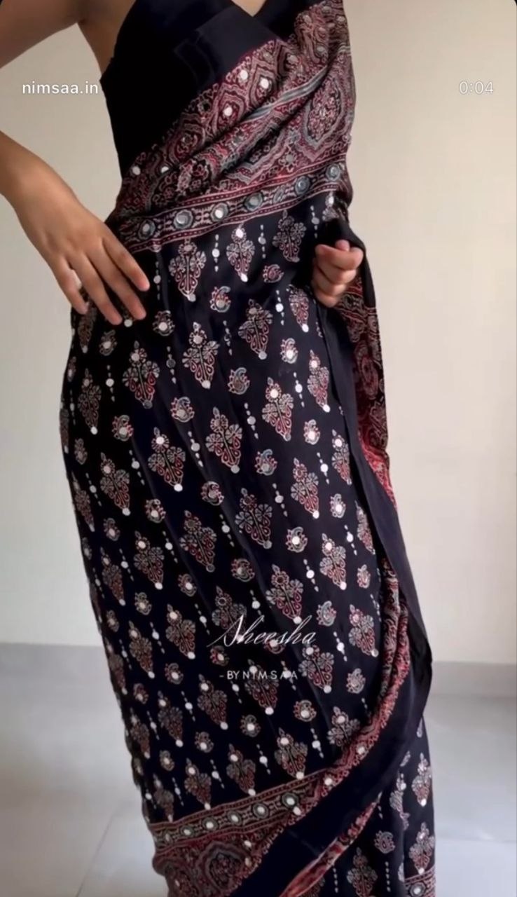 Black Gajji Silk Premium Designer Saree for Women