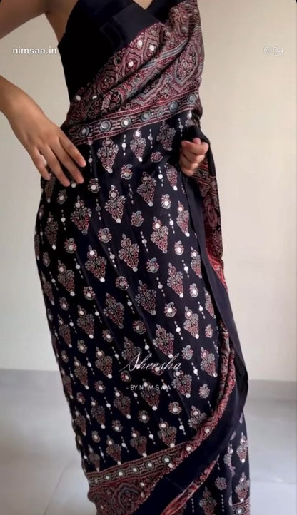 Black Gajji Silk Premium Designer Saree for Women