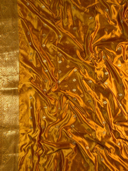Golden Mustard Banarasi Silk Saree for Women
