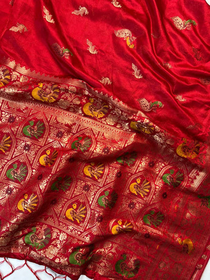 Bridal Red Banarasi Silk Saree for Women