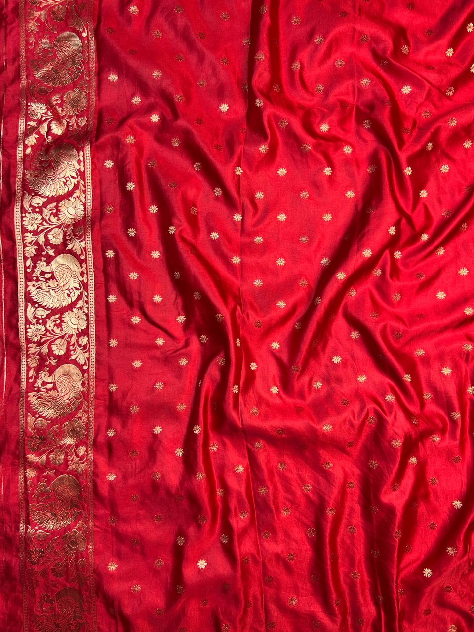 Bridal Red Banarasi Silk Saree for Women