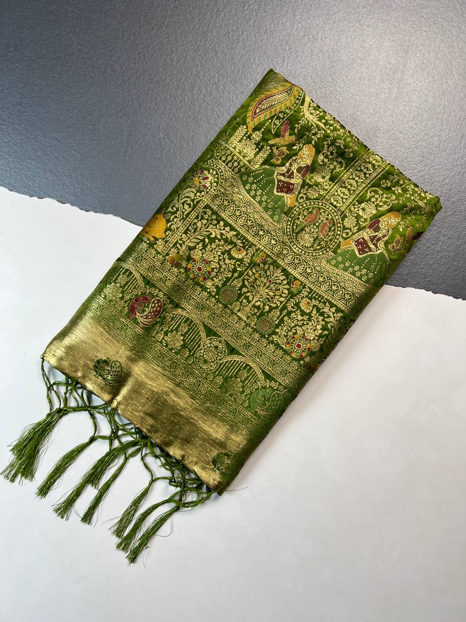 Green Banarasi Silk Saree for Women