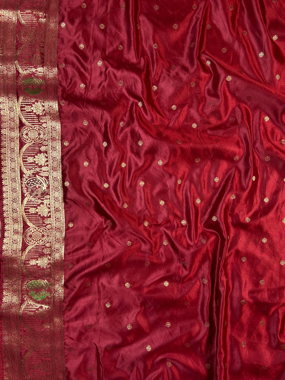 Red Banarasi Silk Saree for Women