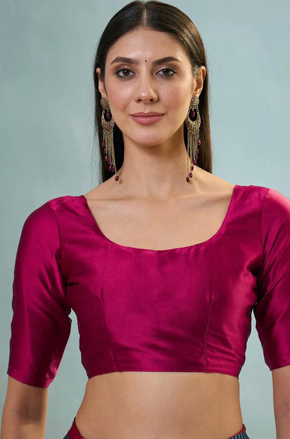 Navy Blue Magenta Striped Ajrakh Modal Silk Saree with Designer Border