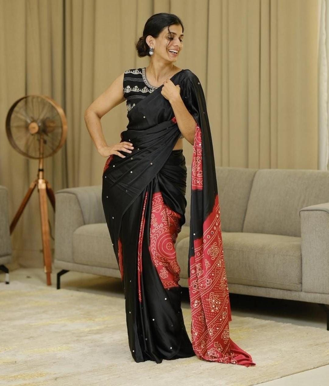 Black Gajji Silk Premium Designer Saree for Women