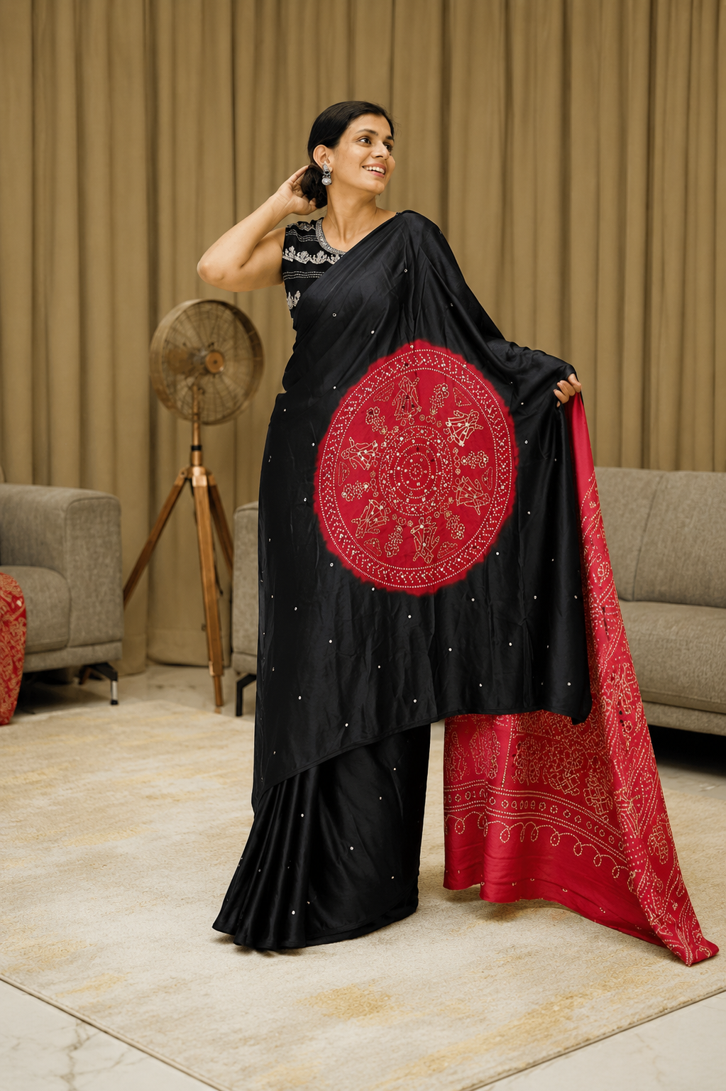 Black Gajji Silk Premium Designer Saree for Women