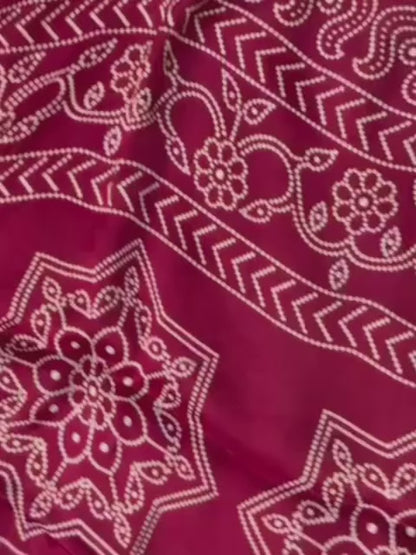 Elegant Maroon Ajrakh Modal Silk Saree with Traditional Handblock Print