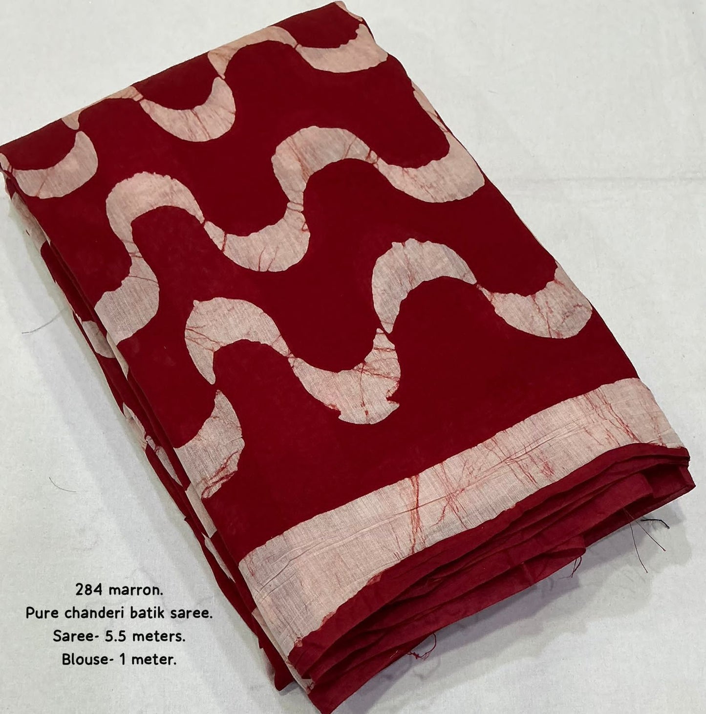 Maroon Chanderi Batik Saree