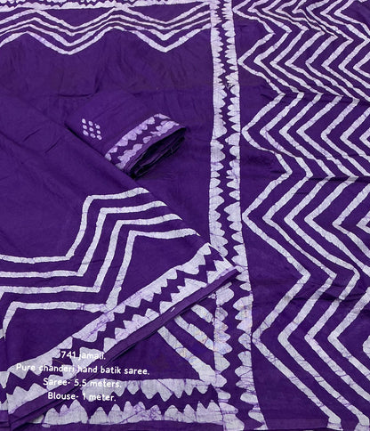 Lavender Chanderi Batik Saree