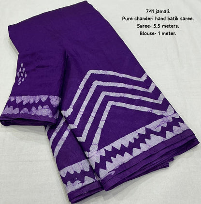 Lavender Chanderi Batik Saree