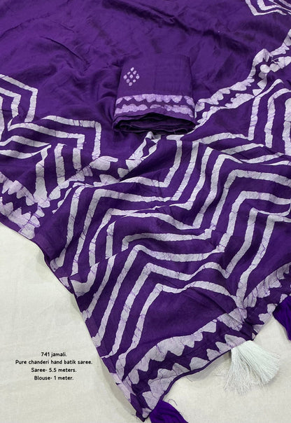 Lavender Chanderi Batik Saree